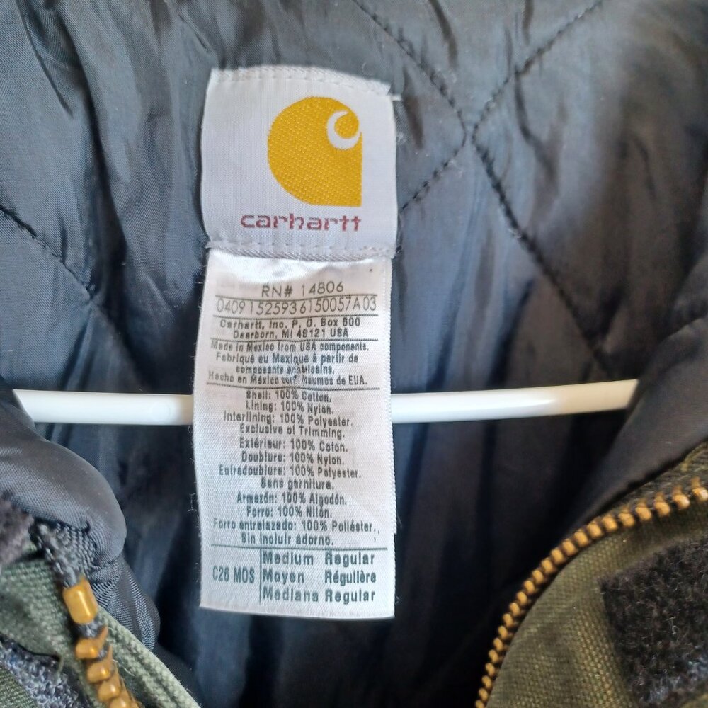 Carhartt Coat Dual Zip Canvas Chore Coat Corduroy Collar Jacket Mens size Medium - Picture 8 of 14